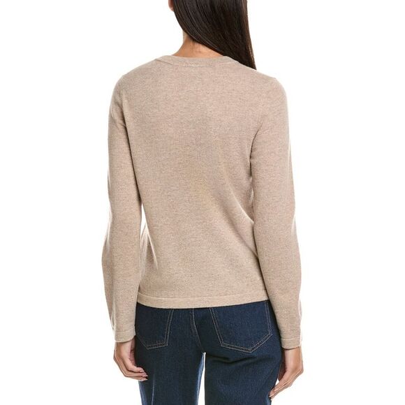 N.Peal Womens  Hallie Cashmere Sweater, Tan - Picture 2 of 3